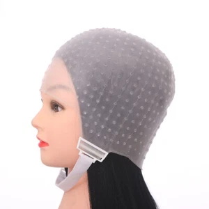 dyeingsalon dye cap color cap Silicone Hair Highlights Hat with Needle - Picture 1 of 11