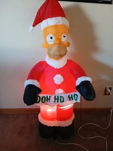 Walgreen Exclusive Gemmy The Simpsons 4ft Santa Homer Airblown Inflatable - Picture 1 of 5