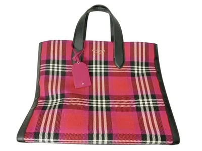 Kate Spade Manhattan Foliage Plaid Large Tote Multi Pink - Image 1 of 4