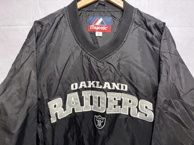 Vintage Oakland Raiders Windbreaker Jacket Men’s XL Black Pullover NFL Majestic - Image 1 of 4