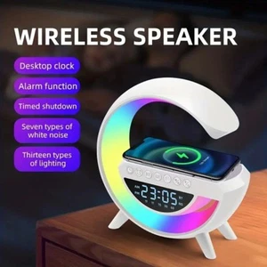 Sveglia LED con Altoparlante Bluetooth, Luce Notturna e Ricarica Wireless 15W - Zdjęcie 1 z 4