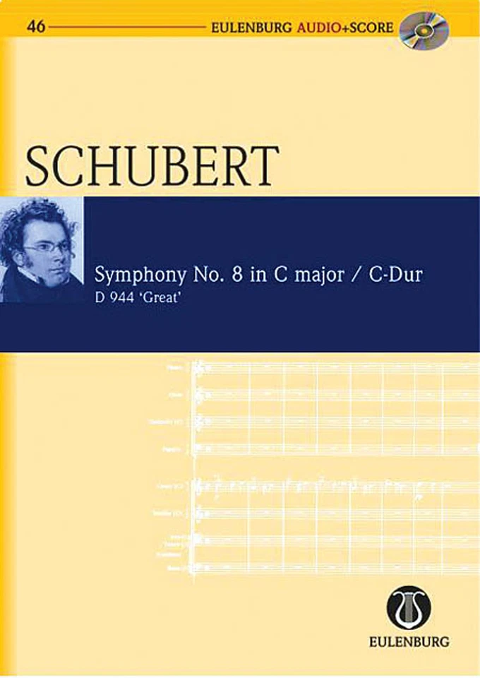 Study Score for Schubert Symphony No 8 in C Major D 944 Sheet Music Book & CD - Image 1 of 1