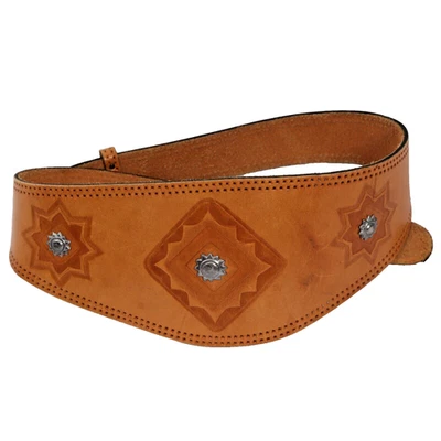 Vintage 70s Western  Anne Klein Brown Leather for Calderon  Wide Belt Size S - Image 1 of 4