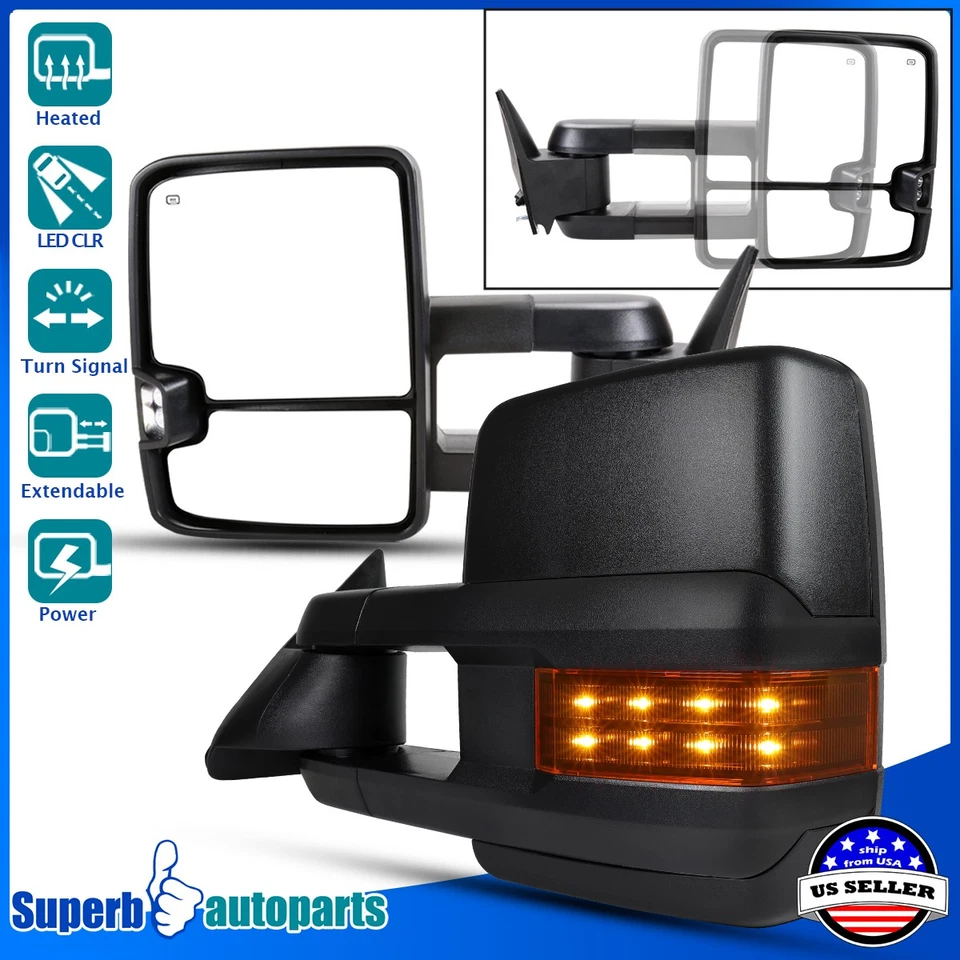 Fits 1988-2002 Tahoe C/K 1500 2500 3500 Power Heated Side Tow Mirrors LED Signal Foto 1 de 4