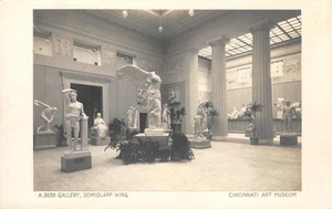 RPPC Gallery Schmidlapp Wing CINCINNATI ART MUSEUM Statues Vintage Postcard - Picture 1 of 2