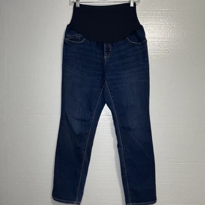 Old Navy Maternity Straight Jeans size 10 pull up short stretch blue denim - Image 1 of 4
