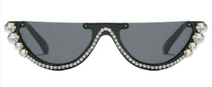 New Dhinestone fashion sunglasses Black/Gray Lens for women - Picture 1 of 2