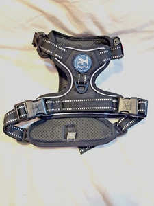 Arnés para perro PoyPet sin tirón, clip frontal estrangulador reflectante medio, negro - Imagen 1 de 3