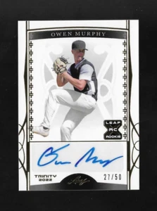Hoja Trinity 2022 Owen Murphy RC Gold Auto XRC Atlanta Braves autógrafo/50 - Imagen 1 de 2