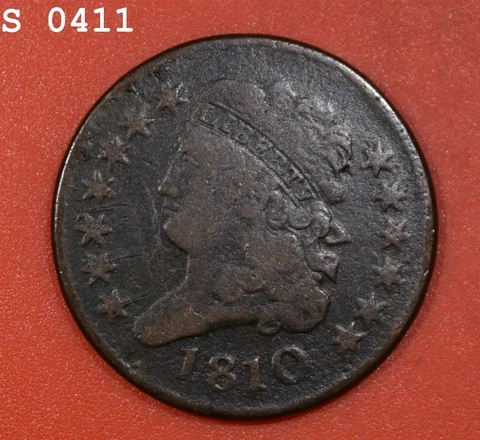 1810 Classic Head Half Cent "F/VF" *Free S/H After 1st Item* Cover