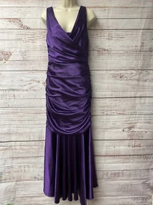 Onyx Nite lila Satin gerruchtet formelles Kleid Größe 8 neu ohne Etikett WD-66 - Bild 1 von 7
