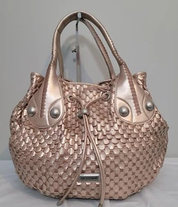 GF Ferre Bolso de Hombro Hobo de Cuero Tejido Metálico Rosa - Imagen 1 de 17