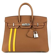 Hermes Birkin 25 Officier Gold Togo Jaune Ambre Yellow Leather Palladium HWR