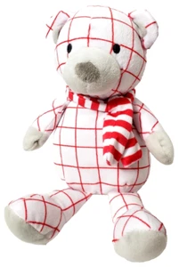 Christmas Teddy Bear Plush Toy Lovey Baby Stuffed Animal Red Plaid Manhattan 12" - Picture 1 of 9