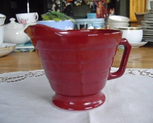 Vintage Hazel Atlas Moderntone Maroon Milk Glass Creamer ~ - Picture 1 of 8