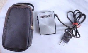 Nice Used Clean Vintage Craig 2 Prong External Stand Microphone W/ Case - Japan - Zdjęcie 1 z 9