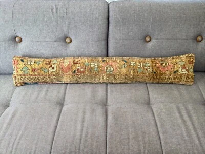 Kilim Lumbar 8x48 in Long Lumbar pillow Turkish Rug Pillow Long bed pillow wool - Image 1 of 4