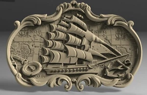 3D STL Model THE SHIP for CNC 3D Router Printer Engraver Carving Aspire Artcam - Picture 1 of 2