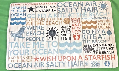 Avanti Home Beach House Shells Sand Coastal Placemats - Set of 6 Wipe clean NWT - Image 1 of 3