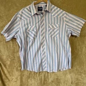 Vintage Wrangler Pearl Snap Button Up Women’s Shirt Pink Pastel Short Sleeve - Picture 1 of 5