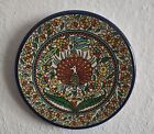 Aramean Plate Wall Art Hand Painted Floral Ceramic Wall Plate Design Bright