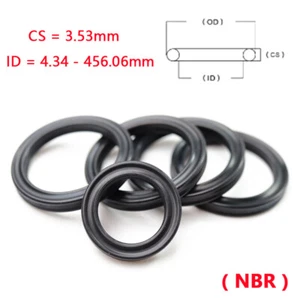 Sellos de anillos X métricos de goma de nitrilo 3,53 mm sección transversal 4,34 mm - 456,06 mm identificación - Imagen 1 de 3