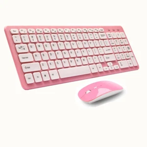 Wireless Keyboard And Mouse Combo 2.4G Full-Sized Colorful Typewriter Keyboard - Picture 1 of 9