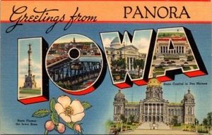 Postcard Large Letter Greetings From Panora Iowa, IA - Picture 1 of 2
