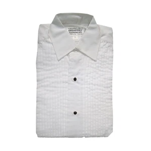 Damen Smoking Hemd mit Legekragen und 1/4" Falten NEU weiß - Bild 1 von 1