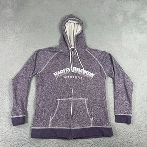 Womens Harley Davidson Zip Up Hoodie Sweatshirt Purple Size XL Illinois - Picture 1 of 12