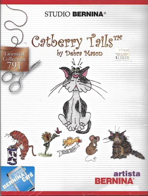 CATBERRY TAILS #791 Embroidery Card for Artista 165 700 Deco 300 TESTED - Image 1 of 4