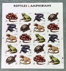 Reptiles & Amphibians 2002 Sheet of 20 Mint Never Hinged 37 cent Stamps USPS - Picture 1 of 8