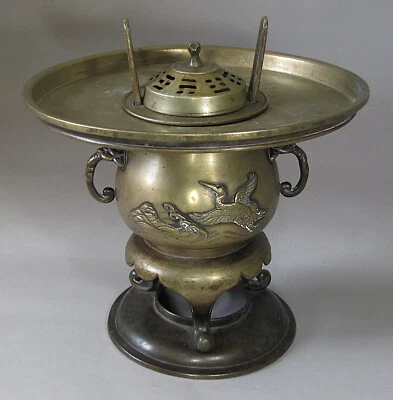 Quemador de incienso de bronce japonés de forma muy fina/inusual - siglo XIX: Foto 1 de 4