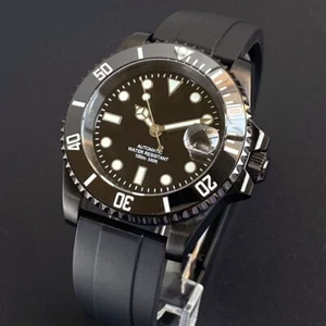 Tandorio New Premium Black Luxury Business Sapphire Automatic NH35 Men Watches - Picture 1 of 7