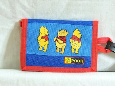 NUEVO CON ETIQUETAS CARTERA DISNEY WINNIE THE POOH BOYS AZUL 3" X 4 1/2" CERRADA Foto 1 de 2