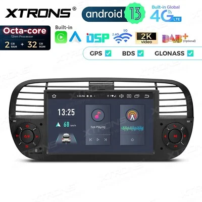 AUTORADIO ANDROID 13 FIAT 500 2007-2015 STEREO AUTO NAVI WIFI COMANDI VOLANTE BT - Immagine 1 di 4