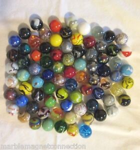 25 1" SHOOTER MARBLES BULK LOT FREE SHIPPING  ALL 25 MARBLES WILL BE DIFFERENT 