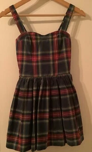 Pre Owned Girls Abercrombie Black Checkered Sleeveless Dress,SZ L - Picture 1 of 8