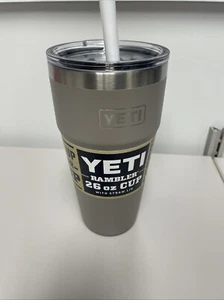Yeti Rambler 26 oz Straw Cup Sharptail Taupe Retired Design & Color RARE!!! - Picture 1 of 5