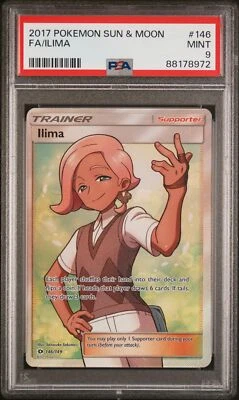 PSA 9 Ilima Full Art WAIFU #146 2017 Pokemon Sun & Moon 88178972 - Image 1 of 2