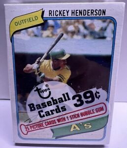 1980 Topps Baseball Card Cello Unopened Single Pack Henderson Rookie On Top