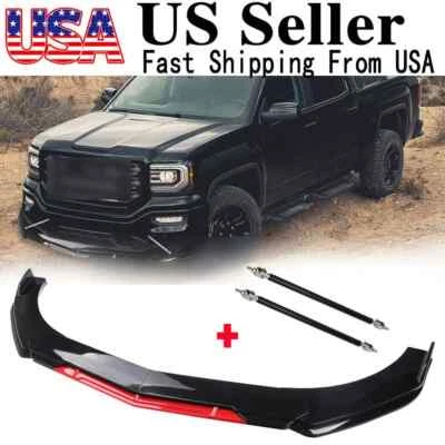 For Honda CR-V CRV 17-22 Front Bumper Lip Splitter Spoiler+Strut Rods Black Red Foto 1 de 4