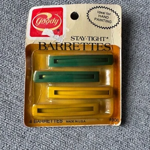 Goody Stay Tight Clasp4 Clip Hair Barrettes 1982 #906 2.25"  USA Vintage NOS - Picture 1 of 4