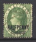 St Lucia SG F11 Cat £55 Official HALFPENNY Stamp Overprint on Green Very Fine Us