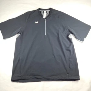 Chaqueta de Bateo New Balance 3000 Negra Manga Corta Para Hombre XL Pullover Relajado - Imagen 1 de 8