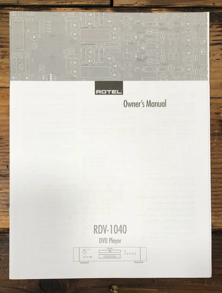 Rotel RDV-1040 DVD Player Owners / User Manual *Original* - Image 1 of 1