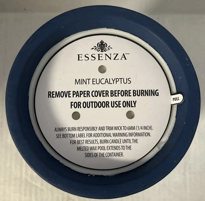Essenza Outdoor Citronella Candle 25 oz Blue OB - Image 1 of 4