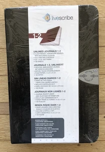 Pack of 2 LIVESCRIBE Dot Paper Unlined 100 Page Journals 1-2 (Black) NEW SEALED - Zdjęcie 1 z 5