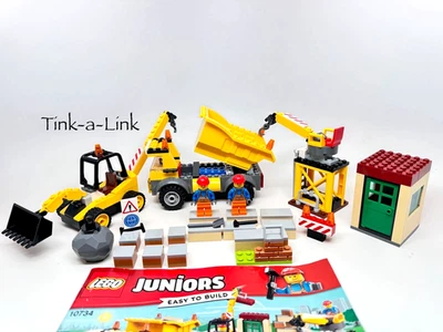 LEGO 10734 Demolition Site Junior Set Complete Dump Truck Backhoe Crane - Image 1 of 4
