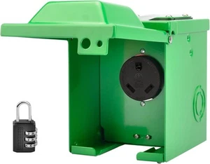 30 Amp 125 Volt RV Power Outlet Box, Enclosed 30A (Need Drilling), Green - Bild 1 von 8